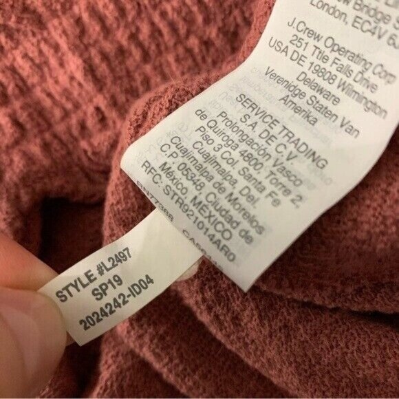 Madewell Texture & Thread XXS Pink Cropped Pullover Top Boho Cozy Knit Crewneck - Picture 7 of 7